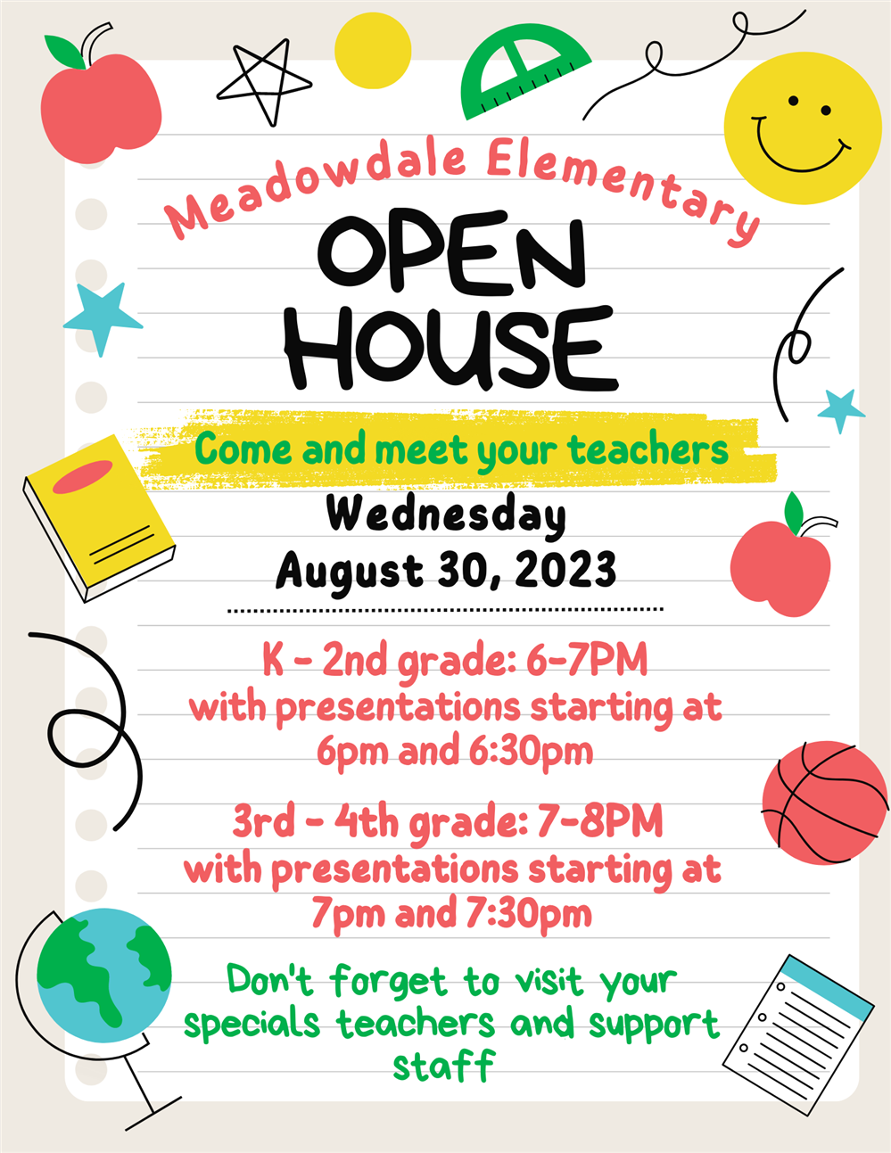 8/30/23 - Open House / Apertura Escolar